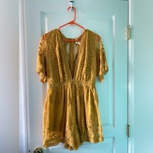 Boho yellow romper